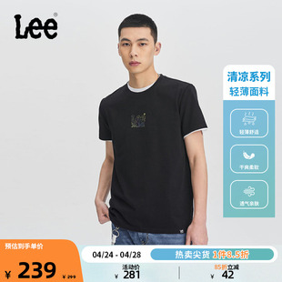 T恤LMT008141202 小logo索罗娜凉感男圆领短袖 标准版 Lee24春夏新品