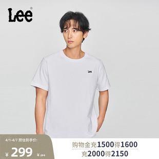 圆领小刺绣Logo设计男短袖 T恤潮流LMT0102613RX 舒适版 Lee商场同款