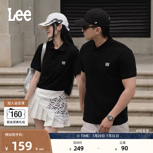Lee春夏标准版 防晒紫外线刺绣logo凉感短袖 男女同款 情侣polo衫