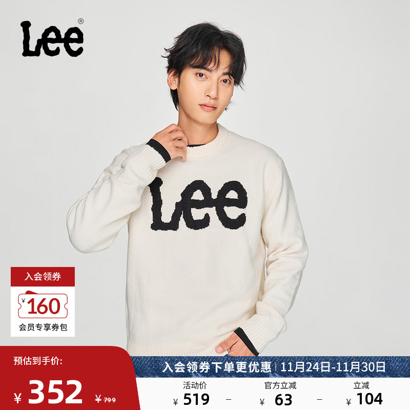 Lee圆领大Logo男毛衣休闲