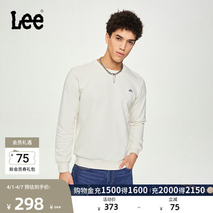 Lee商场同款 圆领套头logo基础款 休闲男长袖 卫衣潮流LMT006 标准版