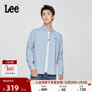 衬衫 翻领小Logo徽标男长袖 休闲LMT010826T12 标准版 Lee25秋冬新品