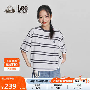 小刘鸭联名 舒适版 Lee24春夏新品 白色女短袖 T恤潮LWT008253202