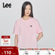 Lee25新品 T恤显瘦休闲潮 Crew像素徽标设计粉色女短袖 舒适版 圆领X