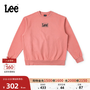 Lee商场同款舒适版圆领刺绣Logo男长袖卫衣休闲潮流LMT007883204