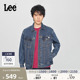 Lee商场同款 舒适日历图案刺绣中深蓝男牛仔夹克外套LMT010002206