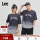 短袖 Lee舒适版 网眼渐变海蓝色字母印花男女同款 T恤休闲潮流A06416