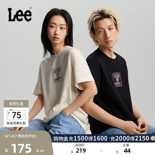 素图案男女同款 Lee26春夏新品 舒适版 圆领摩天轮设计元 T恤休闲 短袖