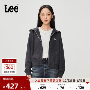 25秋冬新品 卫衣开衫 舒适版 连帽长袖 刺绣Logo女插肩袖 Lee商场同款
