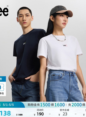 Lee经典圆领小Logo印花图案男女同款短袖T恤休闲潮流LUT0098384LE