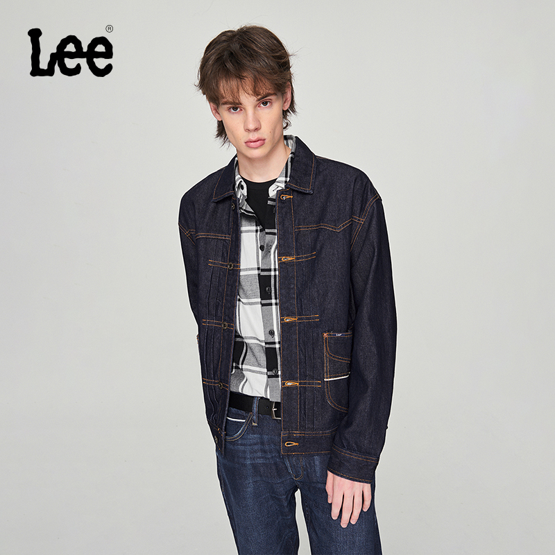 Lee刺绣清水洗男长袖牛仔夹克
