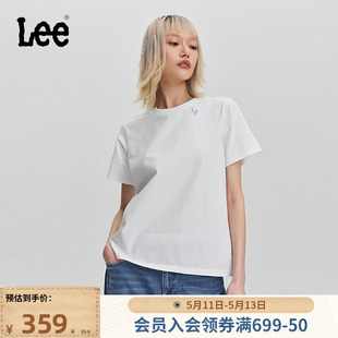 标准版 Logo绣花徽章女短袖 24春夏新品 Lee商场同款 T恤LWT007680K99