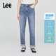 411高腰小直脚中蓝色女凉感牛仔裤 Lee凉凉裤 A08069 张凌赫代言