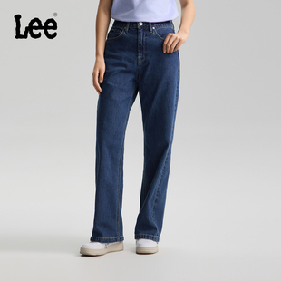 懒懒裤 张凌赫代言 Lee26春夏新品 深蓝色女潮 428舒适直筒牛仔裤