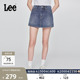 休闲潮流LWB009914101 设计中蓝色女士牛仔裙裤 Lee日常经典 五袋款