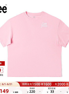 Lee商场同款舒适版印花图案圆领女短袖T恤上衣休闲潮LWT0080674LE