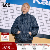 Lee25秋冬新品 舒适版 立领提花面料大口袋设计深蓝色男牛仔羽绒服