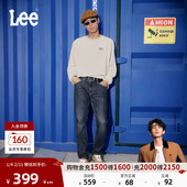 Lee25冬新723修身 张凌赫代言 中腰直筒磨毛深蓝色男保暖牛仔裤