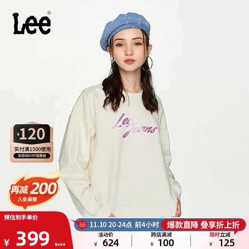 Lee商场同款23秋冬新品舒适版Y2K印花乳白色女卫衣潮LWT006660201属于什么档次？