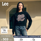 Lee软fufu商场款 圆领小刺绣Logo美拉德女毛衣LWT011257209 舒适版
