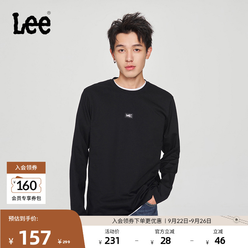 Lee织标Logo男长袖T恤