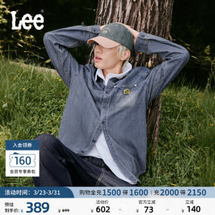 牛仔衬衫 长袖 休闲潮流LMT0108066DE 翻领复古深蓝色男士 Lee标准版