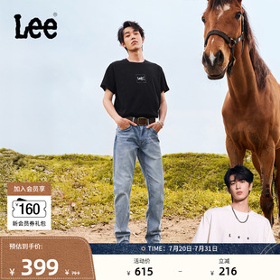 潮 张凌赫代言 Lee凉凉裤 25夏新726中腰直筒浅蓝色男凉感牛仔裤