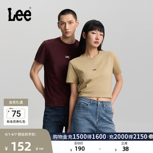 短袖 T恤休闲潮LUT0098384LE 圆领小Logo印花图案男女同款 Lee标准版