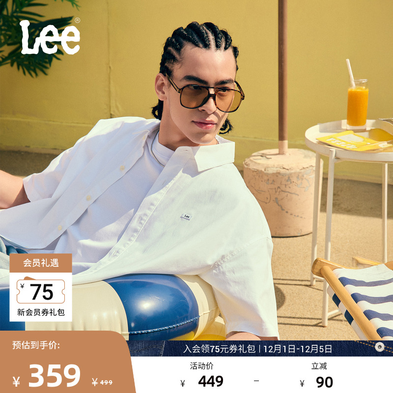 舒适版短袖衬衫 胸前品牌标识徽章Logo