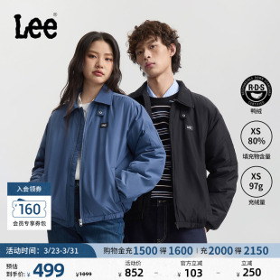 Lee舒适版 飞行夹克羽绒服休闲LUT0109512RZ 翻领小Logo织标男女款