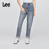 潮流A08846 Lee411舒适高腰小直脚中浅蓝色女牛仔裤 张凌赫代言