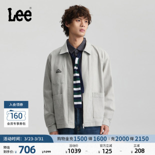 Lee商场同款 翻领Logo男莱卡双面夹克外套休闲LMT011090209 舒适版