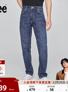 【张凌赫代言】Lee25新品726标准中腰直筒丹宁回潮中蓝色男牛仔裤