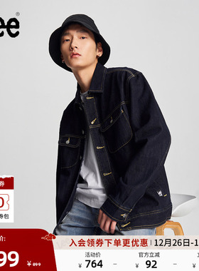 Lee舒适版男经典款骑士牛仔夹克长袖翻领外套休闲潮LMT0090125PN
