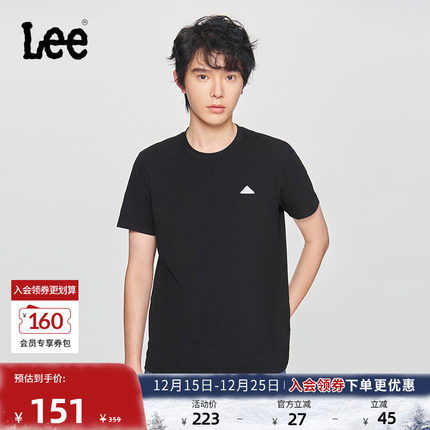Lee商场同款25新品标准版圆领三角Logo男短袖T恤休闲LMT010014K99