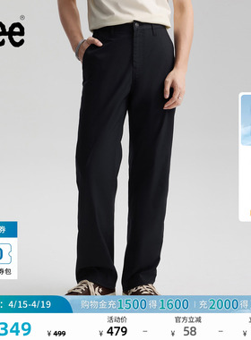Lee春夏经典小Logo织标宽松直筒轻薄日常休闲裤男潮LMB100762100