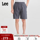 Lee舒适版 轻薄颗粒感魔术贴口袋尼龙灰色男短裤 休闲潮流A06353