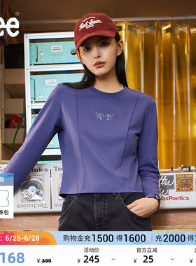 Lee舒适版日常经典圆领胶印图案女士长袖T恤休闲潮流LWT009856K99