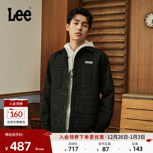 Lee舒适版 翻领绗缝黑色男轻薄羽绒服夹克外套休闲LMT009008206