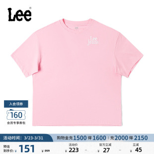 T恤上衣休闲潮LWT0080674LE 印花图案圆领女短袖 Lee商场同款 舒适版