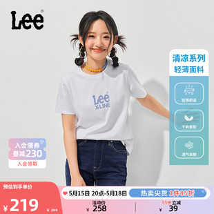 Lee24春夏新品 T恤休闲潮 圆领印花Logo索罗娜凉感轻薄女短袖 标准版