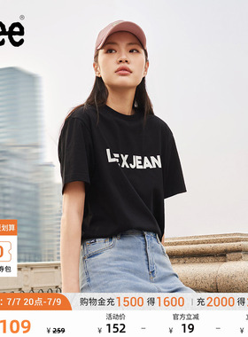 Lee舒适版经典圆领字母印花男女同款短袖T恤休闲潮流LUT0098404LE