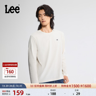 Lee26秋冬新品标准版型圆领黑色贴布小Logo男长袖T恤LMT010847211
