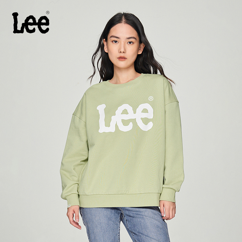 Lee圆领大Logo印花女长袖卫衣