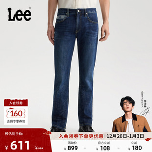 25冬新743舒适中腰直筒深蓝色男牛仔裤 Lee商场同款 张凌赫代言