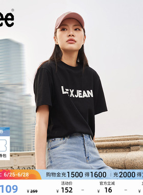 Lee舒适版经典圆领字母印花男女同款短袖T恤休闲潮流LUT0098404LE