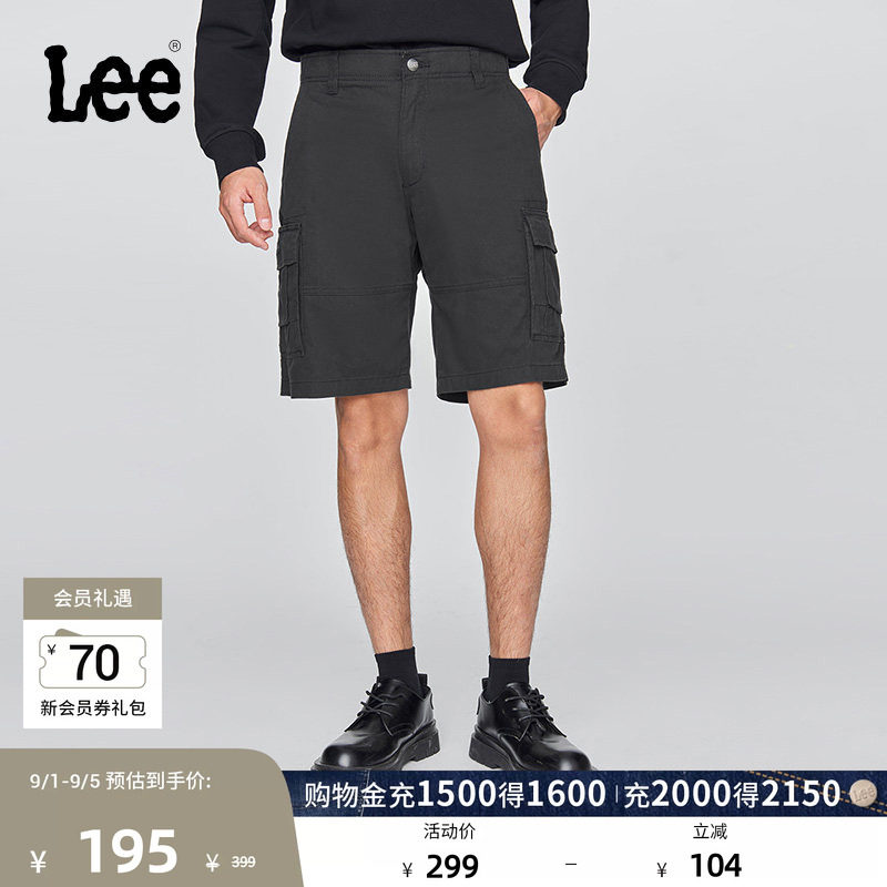Lee经典工装口袋设计宽松直筒户外休闲短裤显瘦潮流LMB009967209