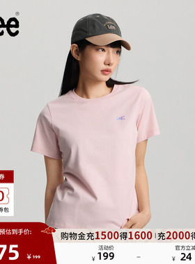 Lee26春夏新品标准版圆领渐变Logo印花女短袖T恤休闲LWT0121924LE