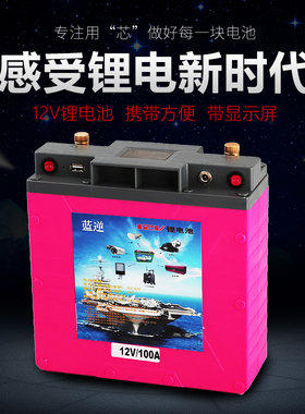 新款正品蓝逆12v100AH大容量锂电瓶 动力电池 逆变器　包邮