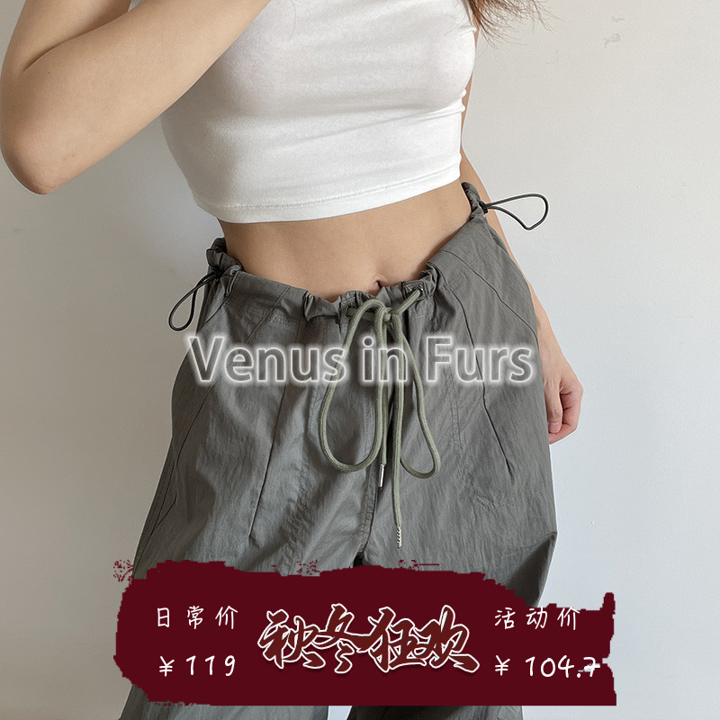 束脚宽松伞兵裤美式复古休闲裤